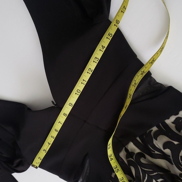 Avery G Longsleeve Mesh Detailed Cocktail Dress with Flare - Picture 8 of 11